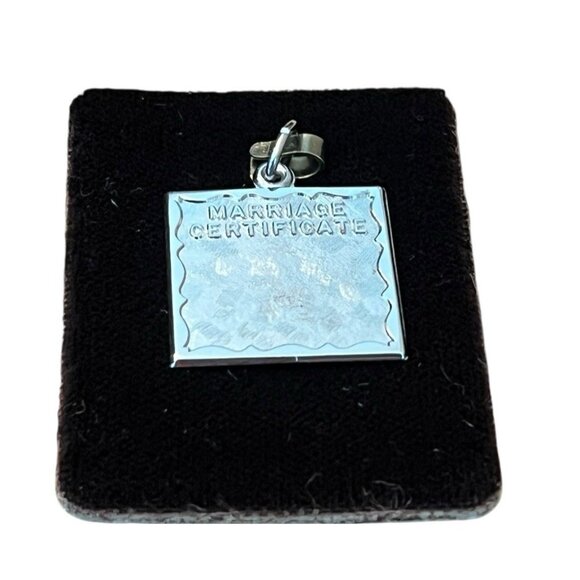 Sterling Silver Marriage Certificate Charm by Rembrandt Wedding License - Picture 1 of 2